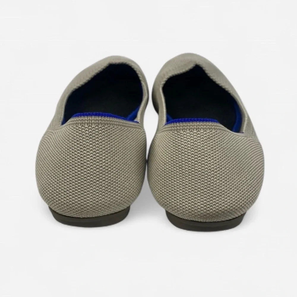Rothy’s Flax Birdseye Round Toe Flats 8.5 Gray Neutral Sustainable Luxe - Picture 6 of 8